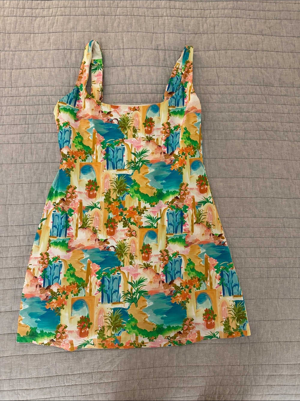 Show Me Your Mumu Tropical Print Tank Dress in Teal, Green & Coral